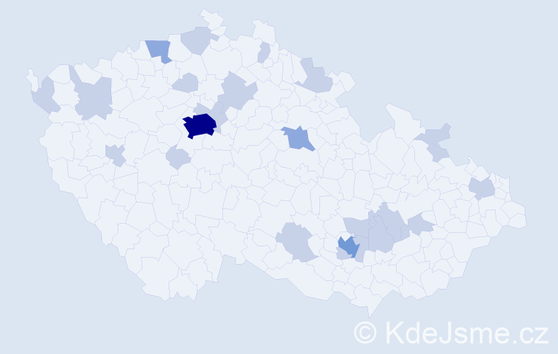 Jméno: 'Amira', počet výskytů 38 v celé ČR