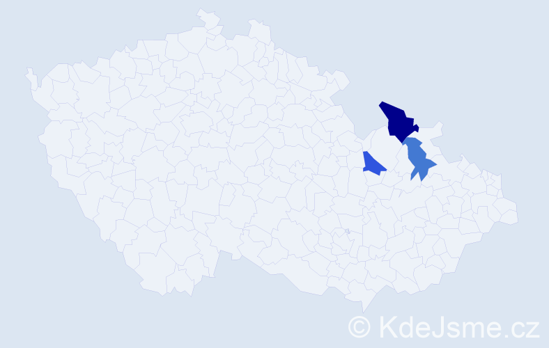 Jméno: 'Thomai', počet výskytů 4 v celé ČR