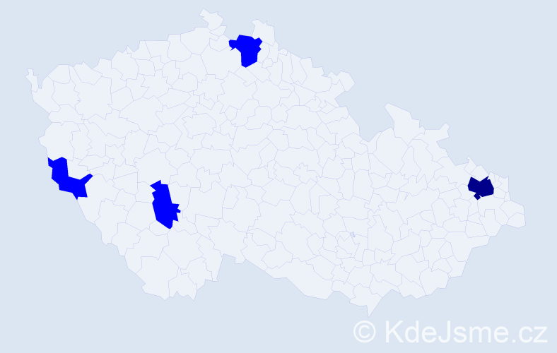 Jméno: 'Bodo', počet výskytů 5 v celé ČR