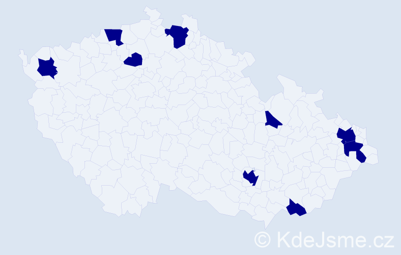 Jméno: 'Rinaldo', počet výskytů 9 v celé ČR