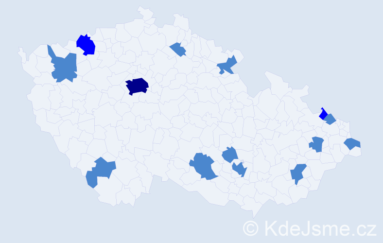 Jméno: 'Gilbert', počet výskytů 18 v celé ČR