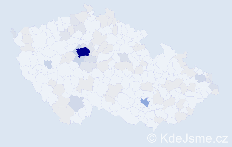 Jméno: 'Maja', počet výskytů 166 v celé ČR