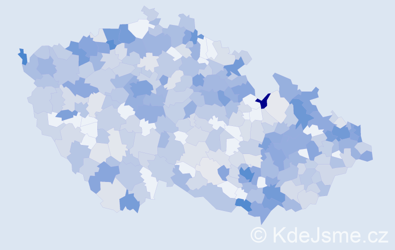 Jméno: 'Kristína', počet výskytů 905 v celé ČR