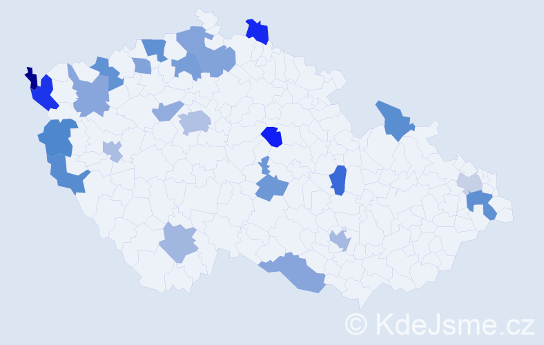 Jméno: 'Thuy Duong', počet výskytů 32 v celé ČR