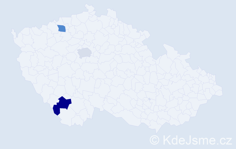 Jméno: 'Marit', počet výskytů 3 v celé ČR