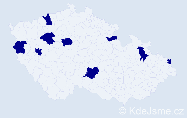 Jméno: 'Penka', počet výskytů 10 v celé ČR