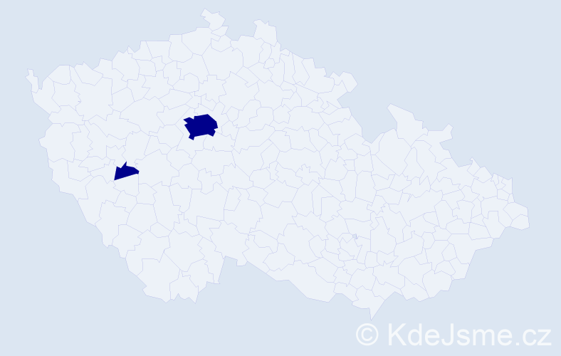 Jméno: 'Dametken', počet výskytů 2 v celé ČR