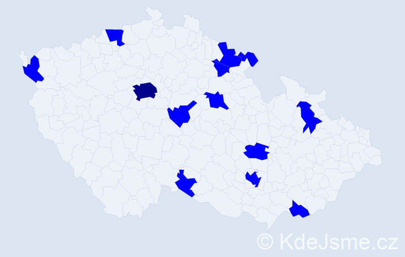 Jméno: 'Romanka', počet výskytů 14 v celé ČR