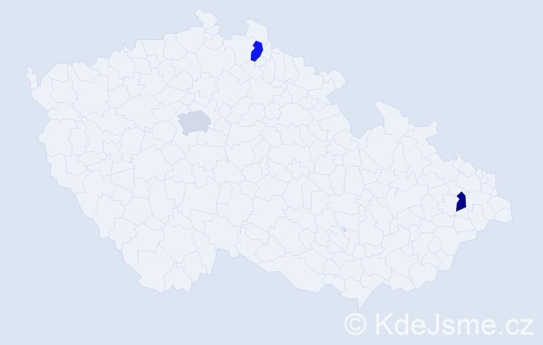 Jméno: 'Erika Eva', počet výskytů 3 v celé ČR