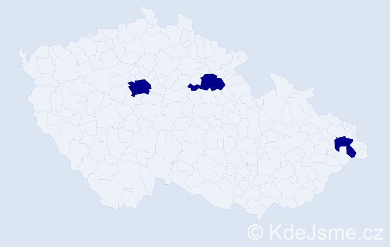 Jméno: 'Pjeter', počet výskytů 3 v celé ČR