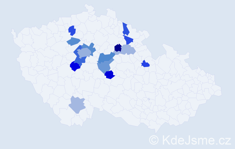 Jméno: 'Máří Magdalena', počet výskytů 25 v celé ČR