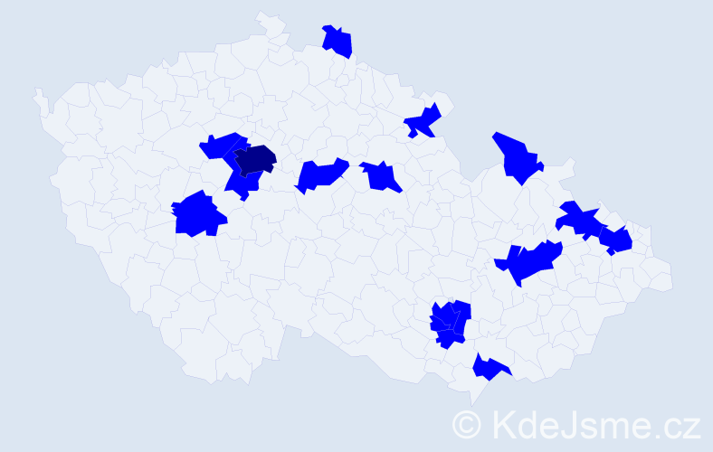 Jméno: 'Massimo', počet výskytů 17 v celé ČR