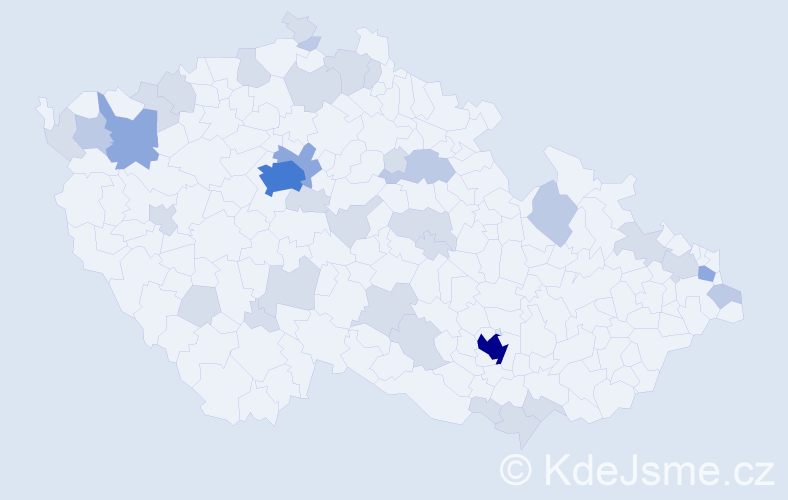 Jméno: 'Simone', počet výskytů 74 v celé ČR