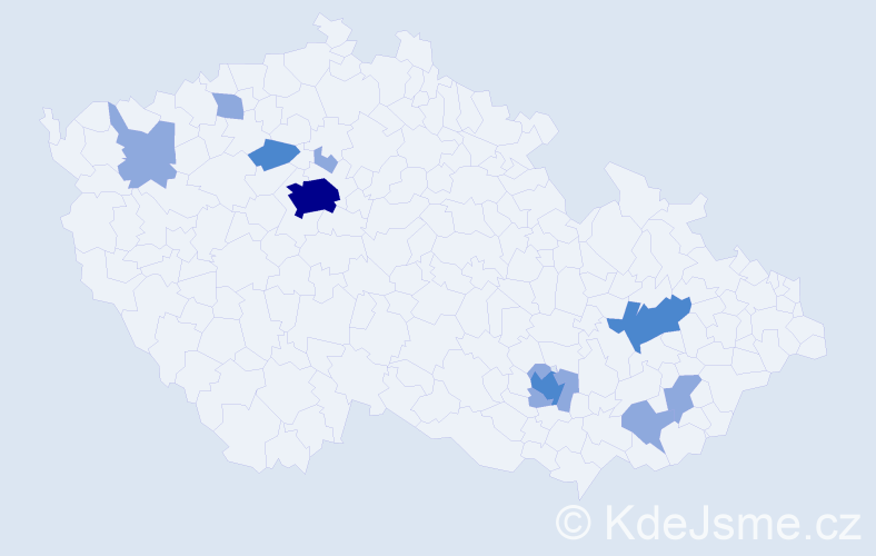 Jméno: 'Jelenka', počet výskytů 18 v celé ČR