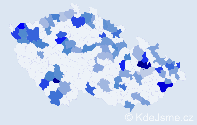 Jméno: 'Brian', počet výskytů 162 v celé ČR