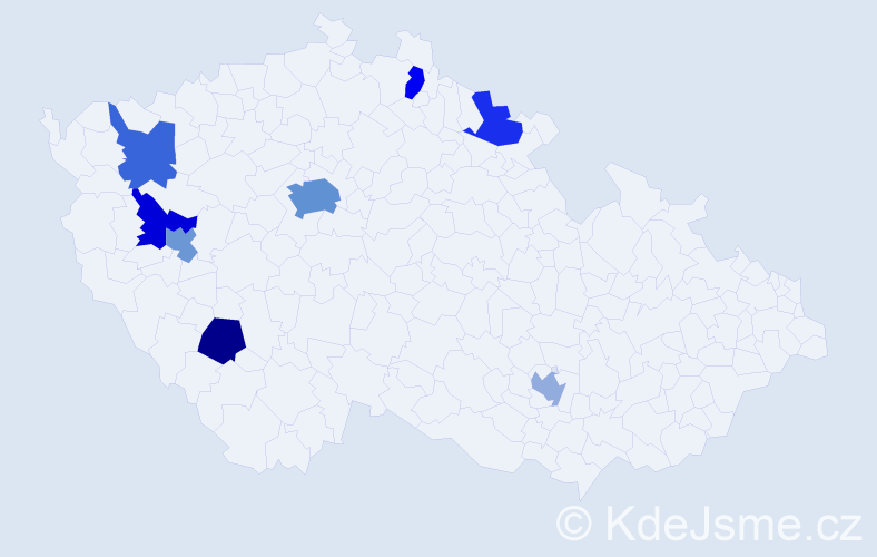 Jméno: 'Kole', počet výskytů 13 v celé ČR