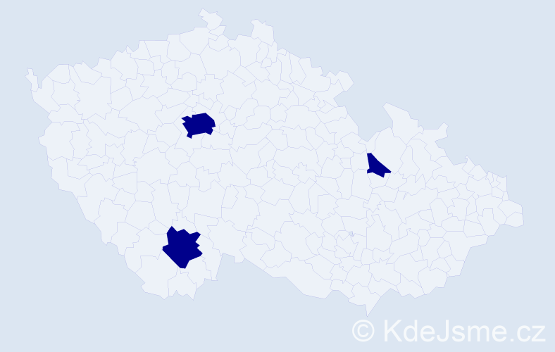 Jméno: 'Naťa', počet výskytů 3 v celé ČR