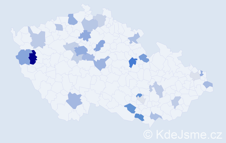 Jméno: 'Krištof', počet výskytů 46 v celé ČR