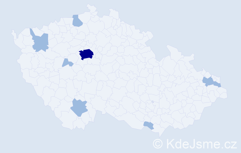 Jméno: 'Kilian', počet výskytů 12 v celé ČR