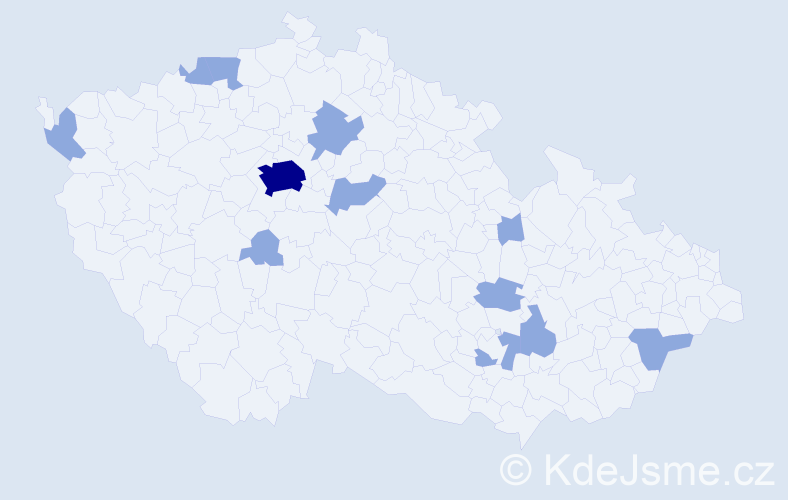 Jméno: 'Klementýna', počet výskytů 16 v celé ČR