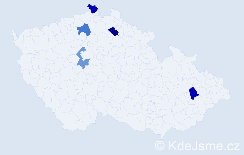 Jméno: 'Sára Maria', počet výskytů 5 v celé ČR