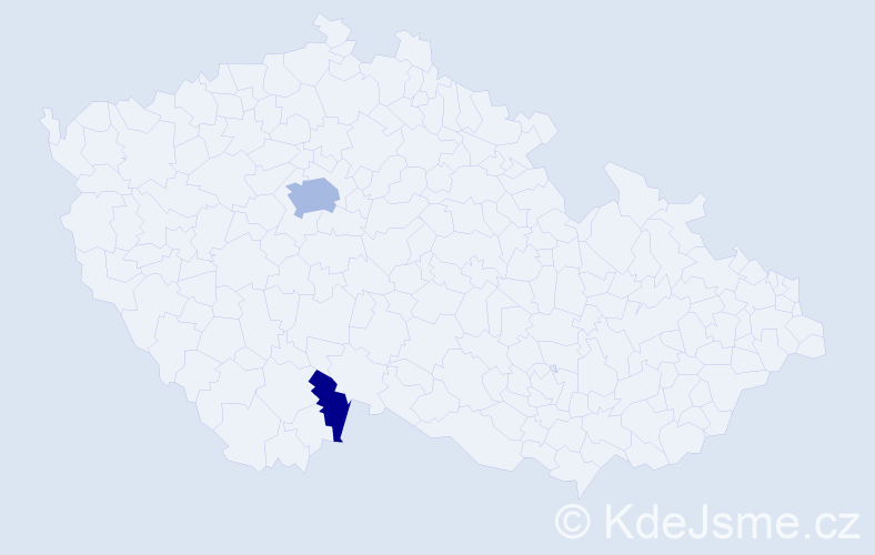 Jméno: 'Ke', počet výskytů 5 v celé ČR