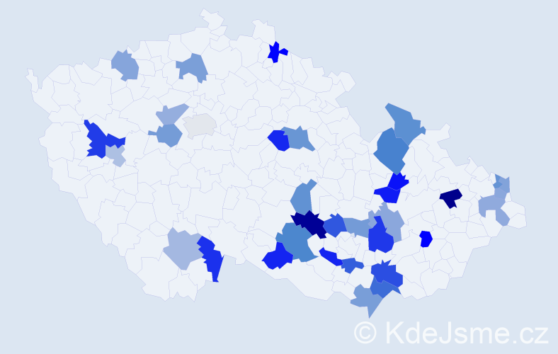 Jméno: 'Božislav', počet výskytů 43 v celé ČR