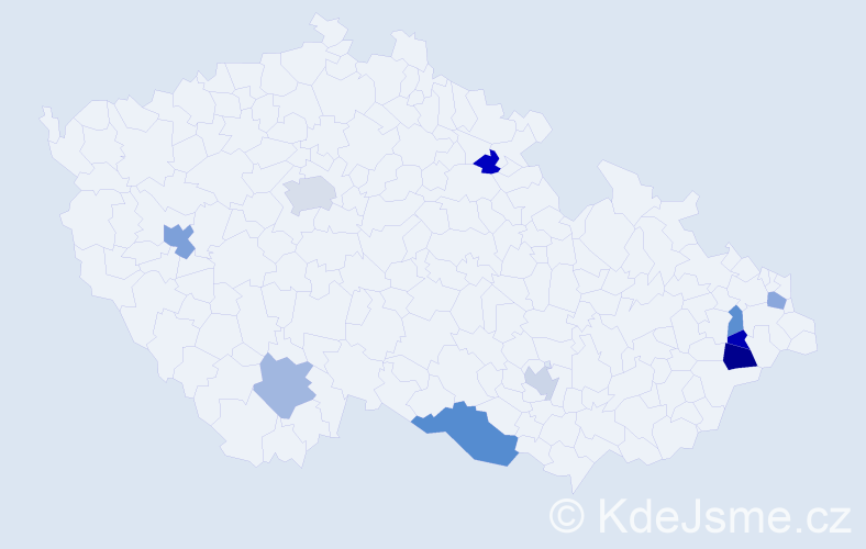 Jméno: 'Sylvestra', počet výskytů 14 v celé ČR