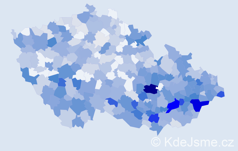 Jméno: 'Augustin', počet výskytů 996 v celé ČR