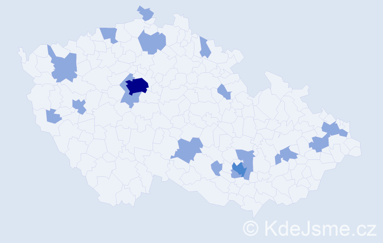 Jméno: 'Andy', počet výskytů 25 v celé ČR