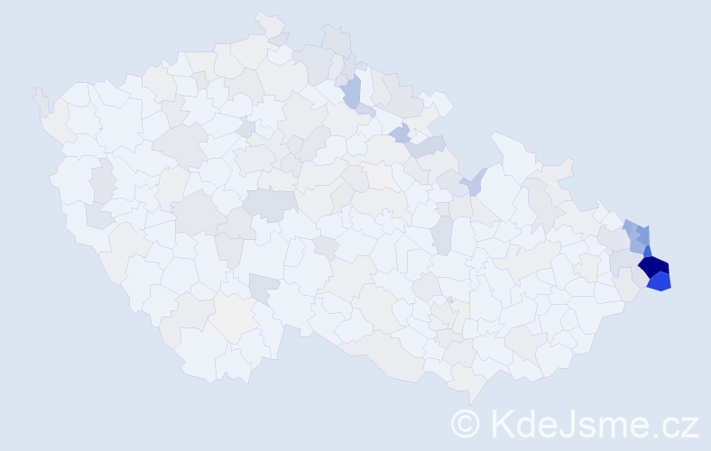 Jméno: 'Danuta', počet výskytů 457 v celé ČR