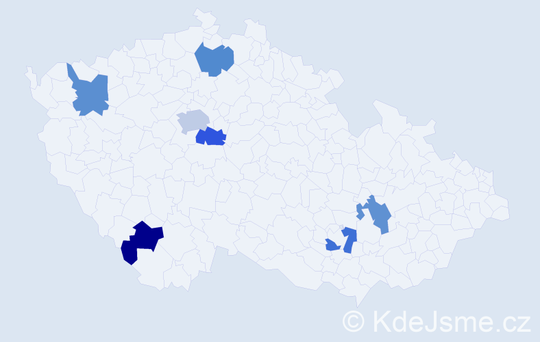 Jméno: 'Sámir', počet výskytů 8 v celé ČR