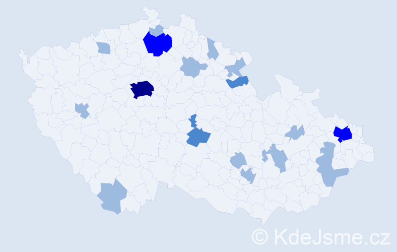 Jméno: 'Dalibora', počet výskytů 28 v celé ČR