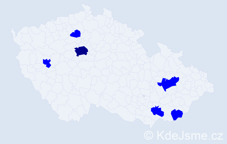 Jméno: 'Noé', počet výskytů 7 v celé ČR