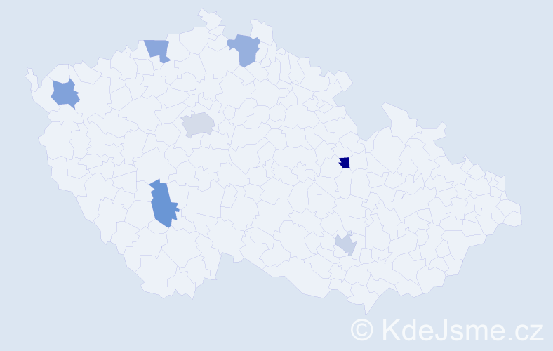 Jméno: 'Metin', počet výskytů 8 v celé ČR