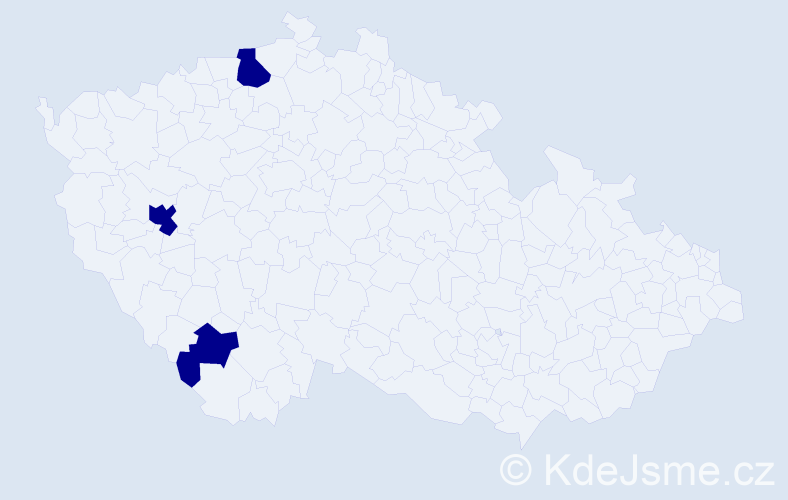 Jméno: 'Mahdalyna', počet výskytů 3 v celé ČR