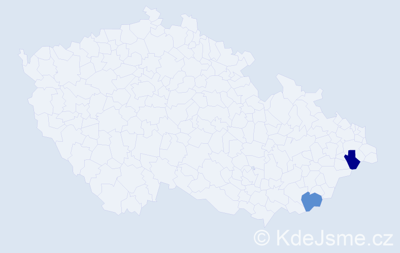 Jméno: 'Mia Grace', počet výskytů 2 v celé ČR