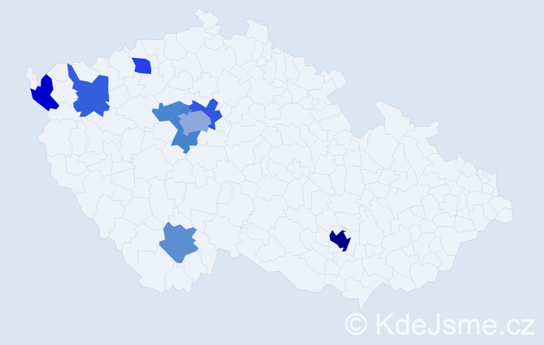 Jméno: 'Samar', počet výskytů 15 v celé ČR