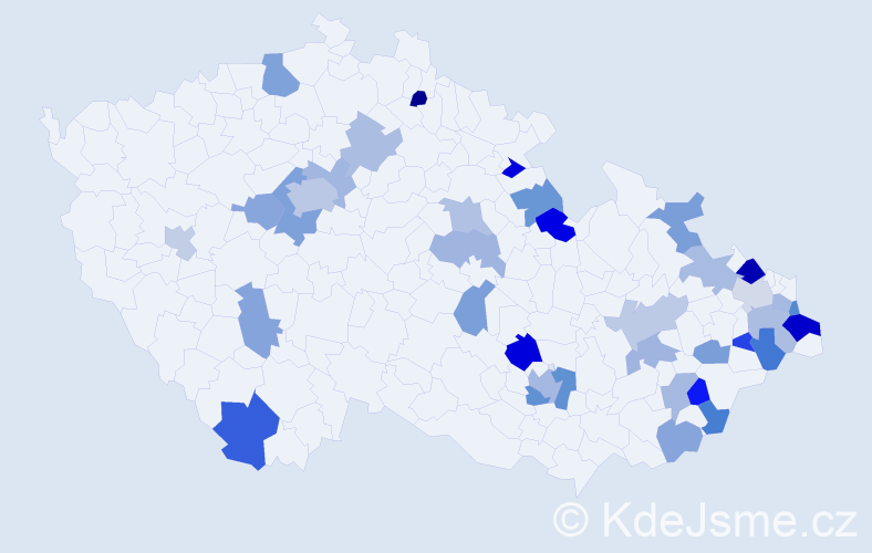 Jméno: 'Bernadeta', počet výskytů 54 v celé ČR