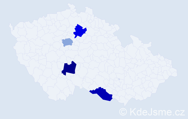 Jméno: 'Ruža', počet výskytů 5 v celé ČR