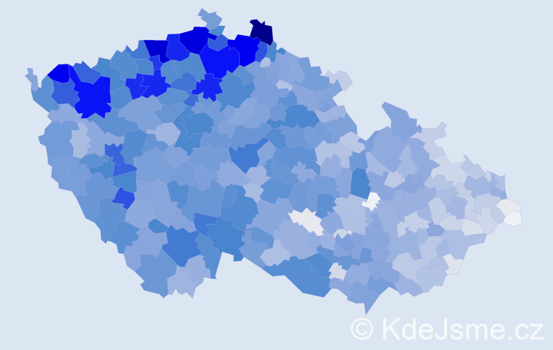 Jméno: 'Michala', počet výskytů 3617 v celé ČR