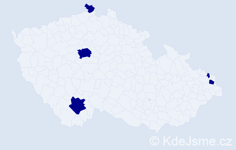 Jméno: 'Matt', počet výskytů 5 v celé ČR