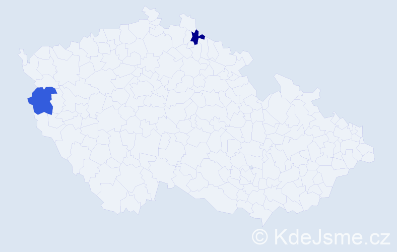 Jméno: 'Tien Tam', počet výskytů 2 v celé ČR