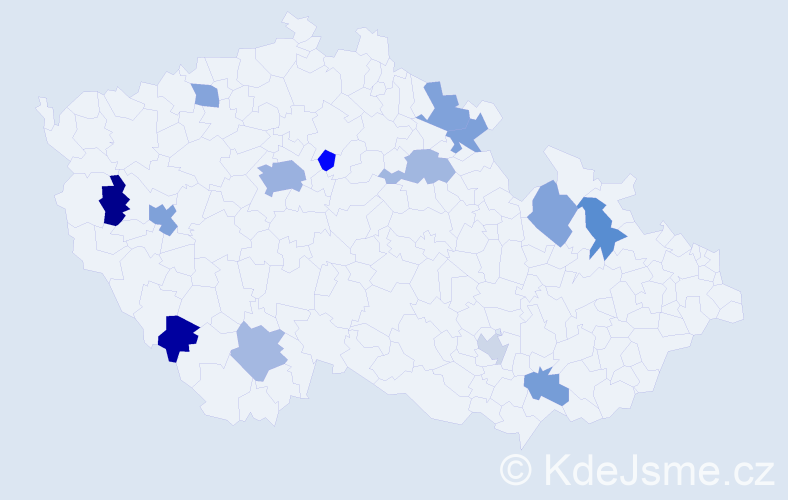 Jméno: 'Slava', počet výskytů 21 v celé ČR