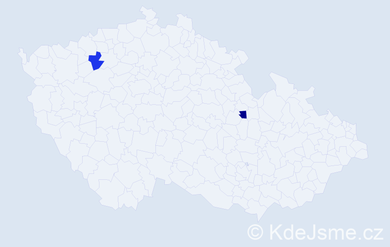 Jméno: 'Daniel Erik', počet výskytů 2 v celé ČR