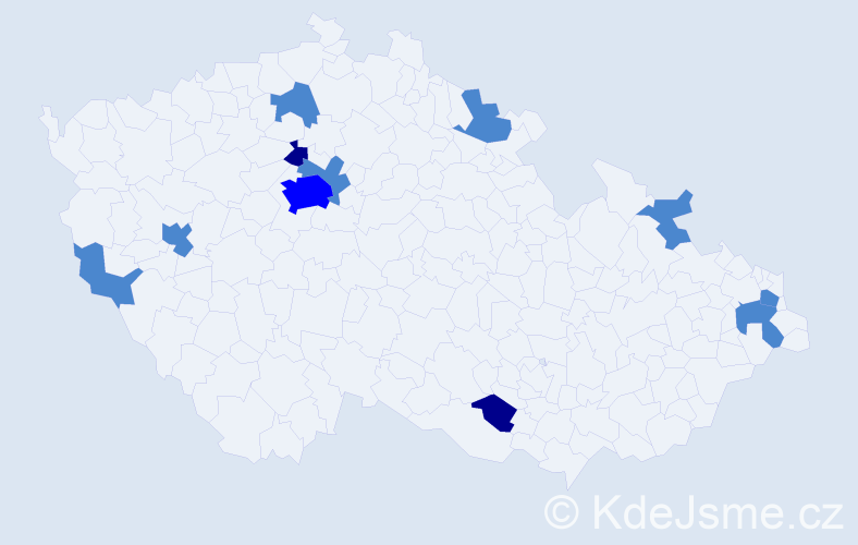 Jméno: 'Karmela', počet výskytů 16 v celé ČR