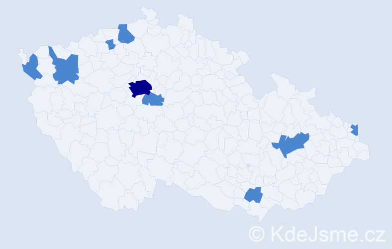 Jméno: 'Claude', počet výskytů 11 v celé ČR