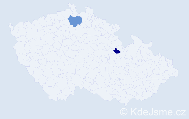 Jméno: 'Kristina Emma', počet výskytů 2 v celé ČR