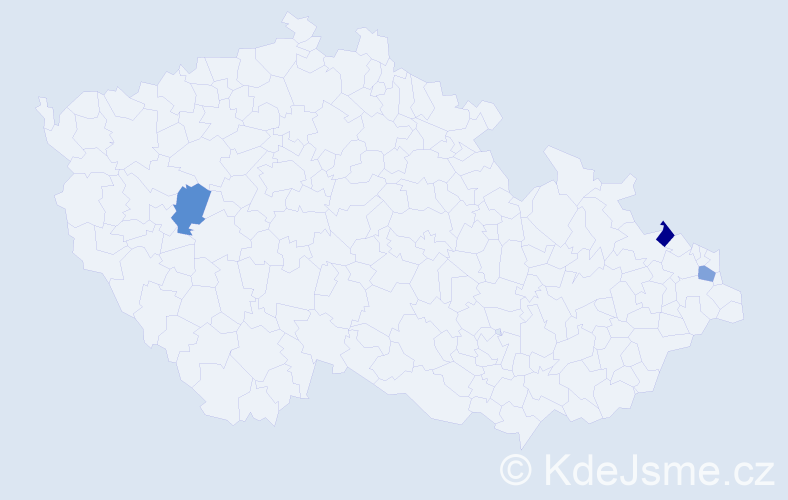 Jméno: 'Eryka', počet výskytů 3 v celé ČR