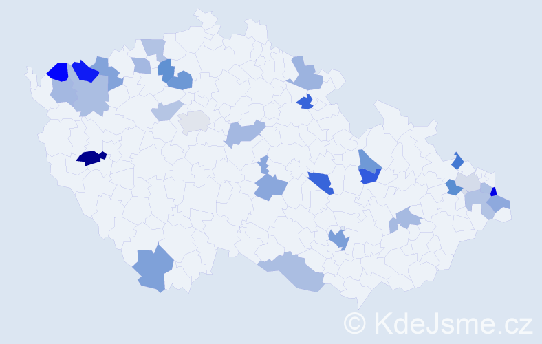 Jméno: 'Engelbert', počet výskytů 39 v celé ČR